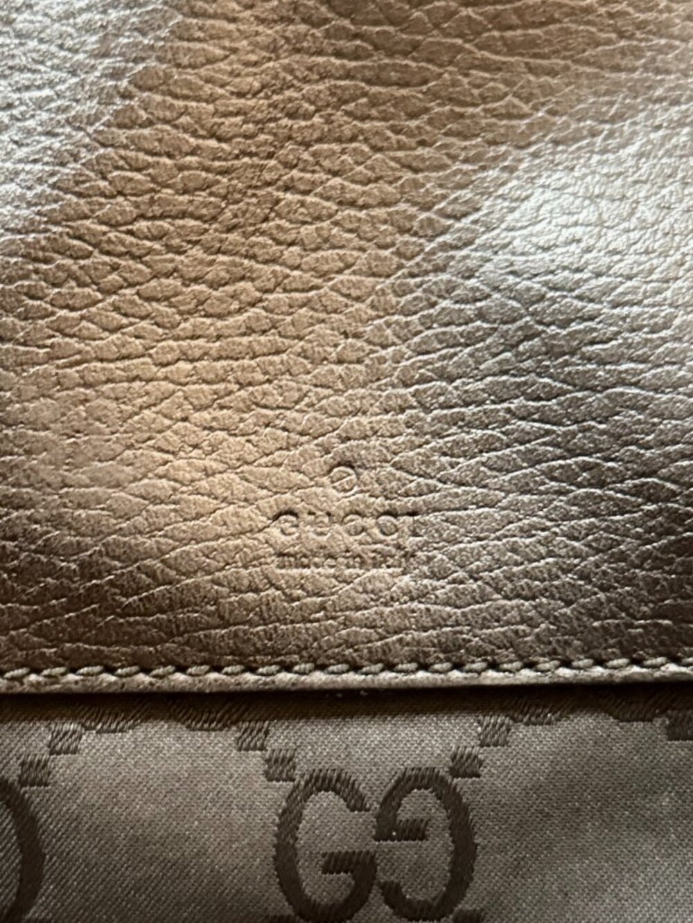 Authentic Gucci 180450 Tote Bag Black GG Monogram Canvas Leather Tote Bag - Picture 3 of 11